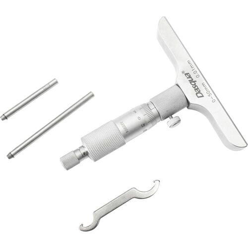 Dasqua 4611-8110 Dieptemicrometer Met controlemaat 0 - 50 mm DIN 863