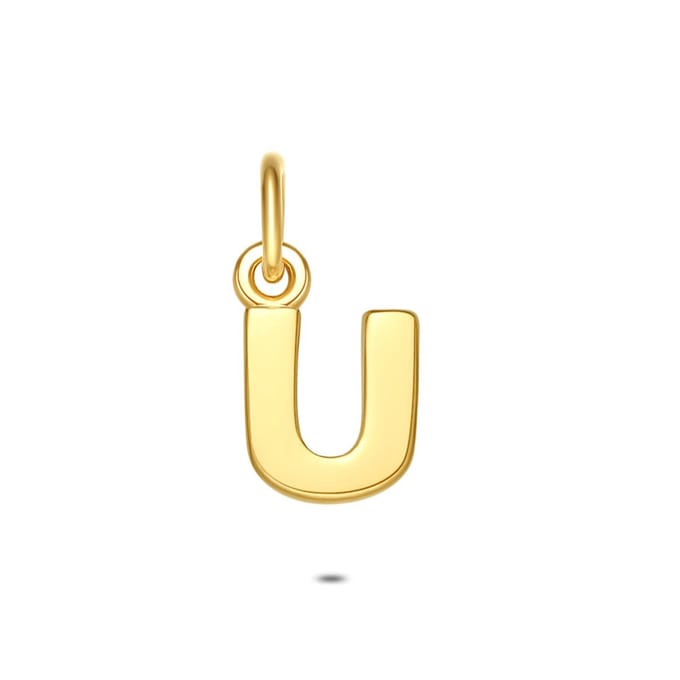 Twice As Nice Hanger in 18kt verguld zilver, letter U
