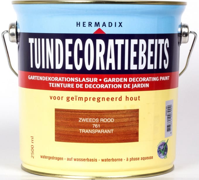 Hermadix Tuindecoratiebeits 761 Zweeds Rood - 2.5 l