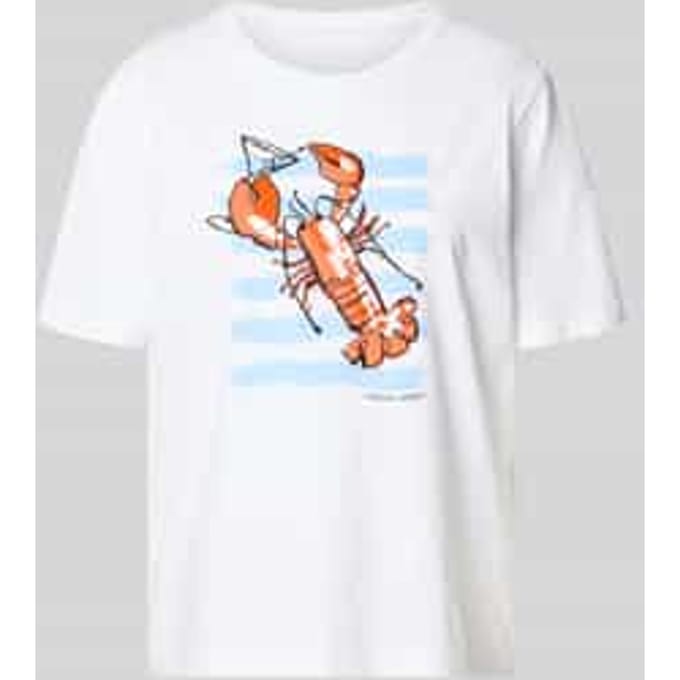 T-shirt met motiefprint en pailletten