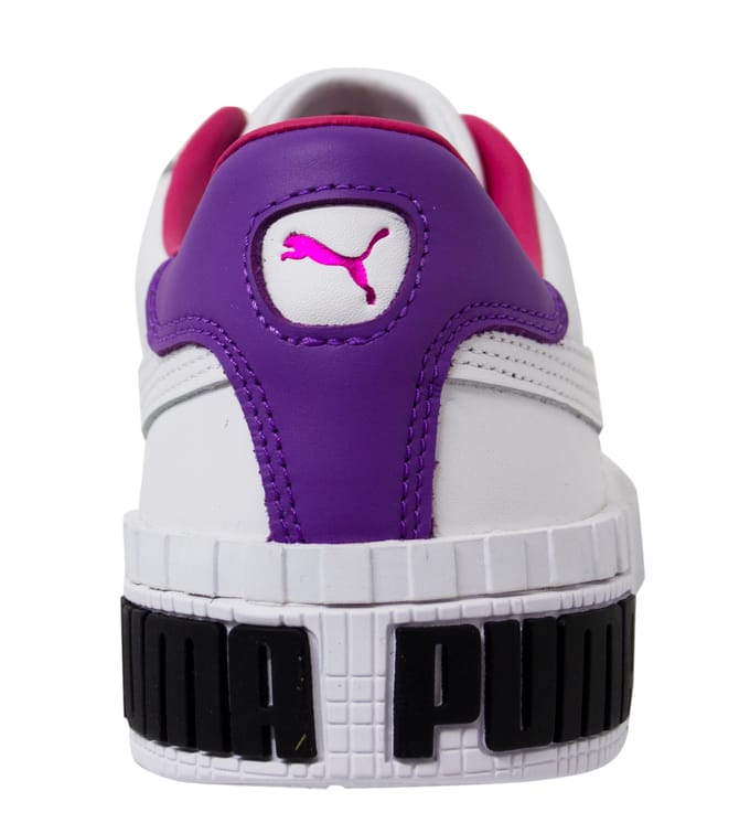 Puma Cali Bold Damestrainers Wit Roze Leer Veterschoenen 370811 05