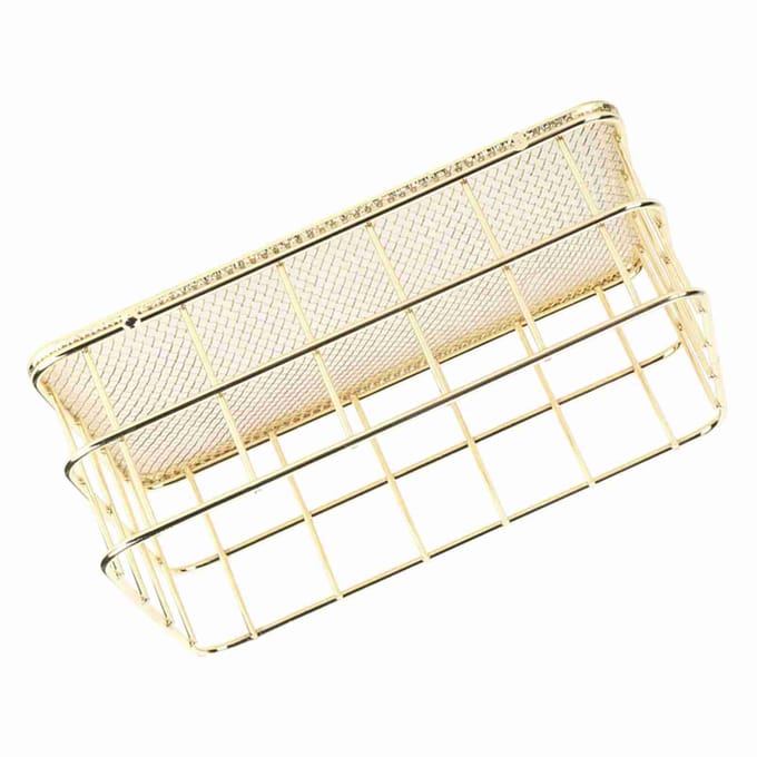 Gouden IJzeren Opbergmand Multifunctionele Draadgaas Desktop Opbergorganizer voor ThuisKlein Formaat beige