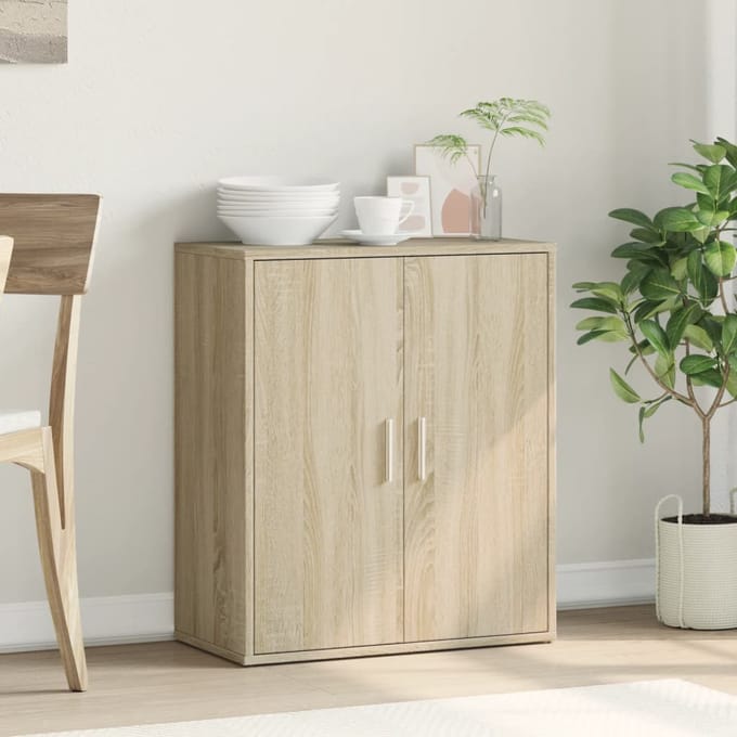 vidaXL - Dressoir - 60x31x70 - cm - bewerkt - hout - sonoma - eikenkleurig