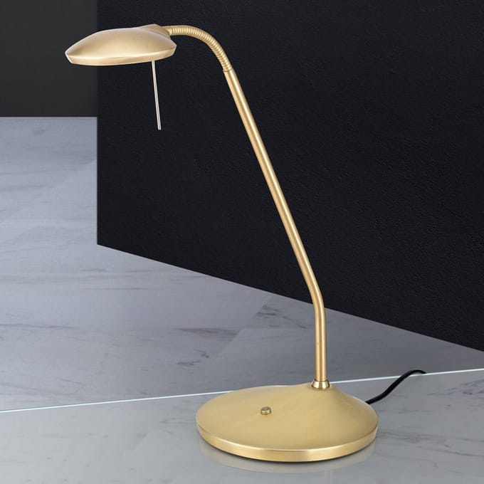 ORION LED tafellamp Cobra in mat messing