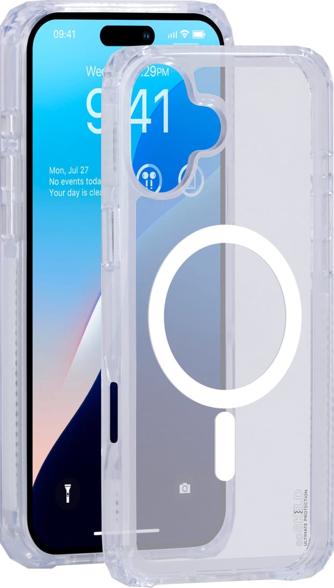 SoSkild iPhone 16 Plus Defend heavy impact case met magnetische ring transparant
