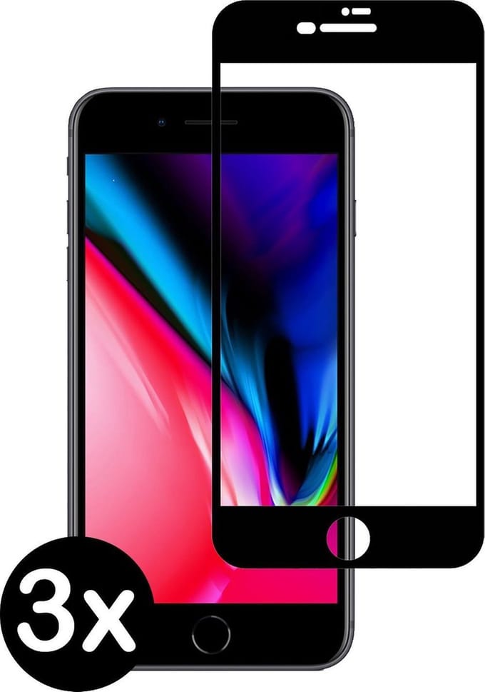 Screenprotector Geschikt voor iPhone 6/7/8 Plus Screenprotector Glas Gehard Tempered Glass Full Cover - Screenprotector Geschikt voor iPhone 6/7/8 Plus Screen Protector Screen Cover - 3 PACK