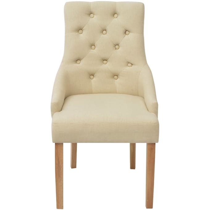 vidaXL - Eetkamerstoelen - 6 - st - stof - crème