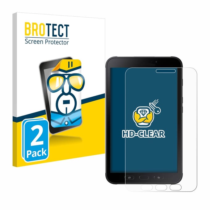 BROTECT - Screenprotector voor Samsung Galaxy Tab Active 2 SM-T395 - Folie Beschermfolie transparant 2 Stuks