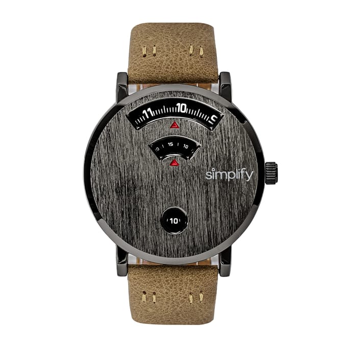 Vereenvoudig de 7000 lederen band horloge