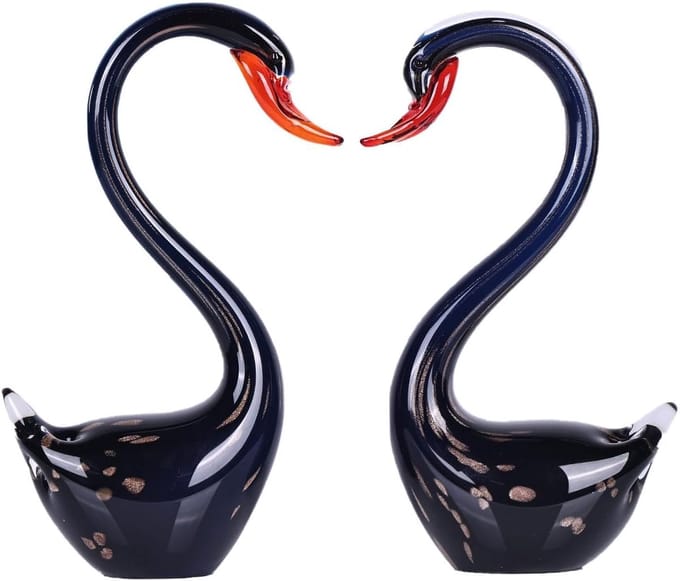 Liuli Crystal Artwork Statue - Handgemaakt - Luxe uitstraling - 1 stuk - Zwart - Glas