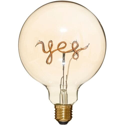 Atmosphera LED-lamp G125 gloeilamp look, amber, dimbaar, geschikt voor E27 fitting, 3W, 2700K warmwit. Sfeerverlichting voor binnen.