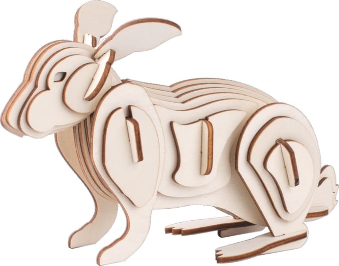 Bouwpakket 3D Puzzel Konijn- hout