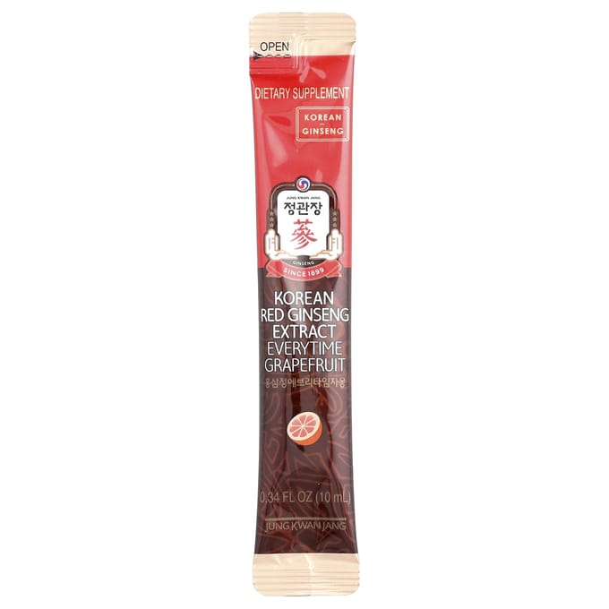 Koreaans Rode Ginseng Extract, Everytime, Grapefruit, 30 Sticks, 10ml (0.34 fl oz) Elk