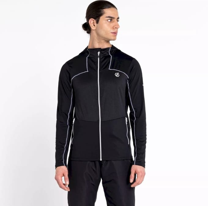 Dare2B Heren Revive II Core Stretch Hoodie Black/White Maat M