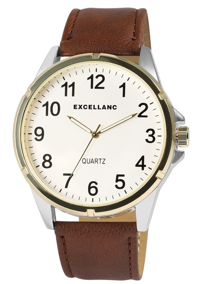 EXCELLANC Herenhorloge kunstleer Mineralglas