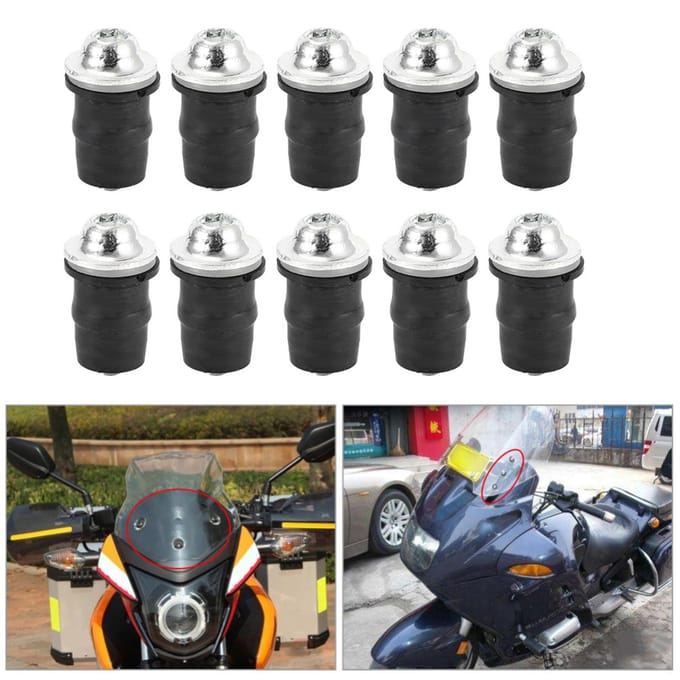 10 stuks Universele Motorfiets Windscherm M5 Binnenzeskant Schroeven Zilver black