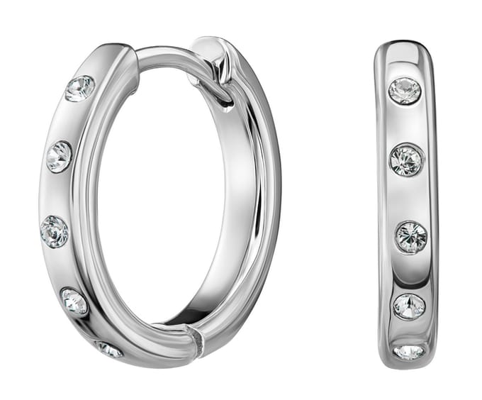 Traveller Oorringen - Dames - Edelstaal - Zilverkleurig - Kristal - Ringen ø 18 mm - 166322