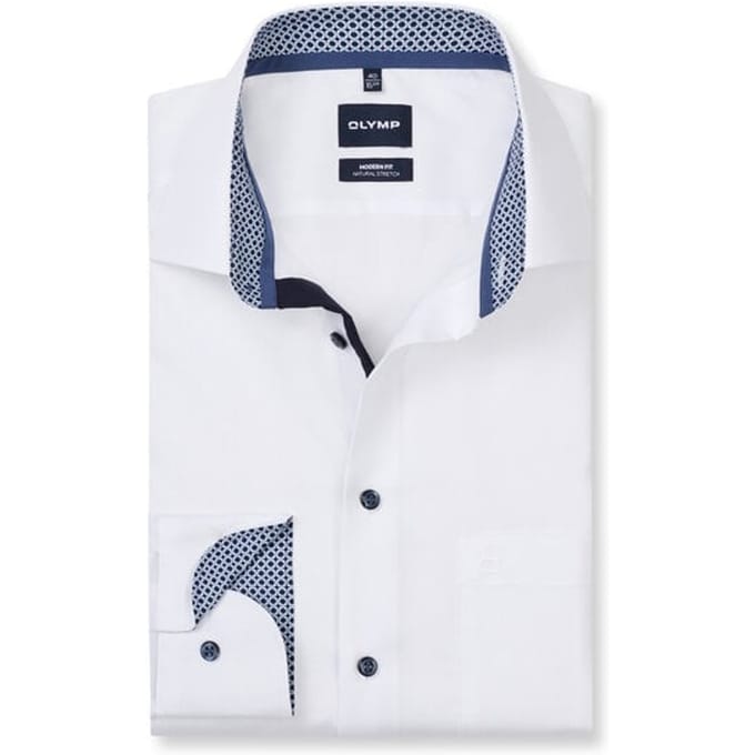 OLYMP Luxor Overhemd, Modern Fit, New Kent, Blauw