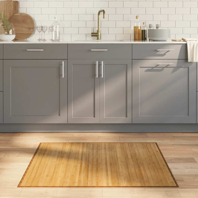 vidaXL - Vloerkleed - rechthoekig - 80x100 - cm - bamboe - naturel