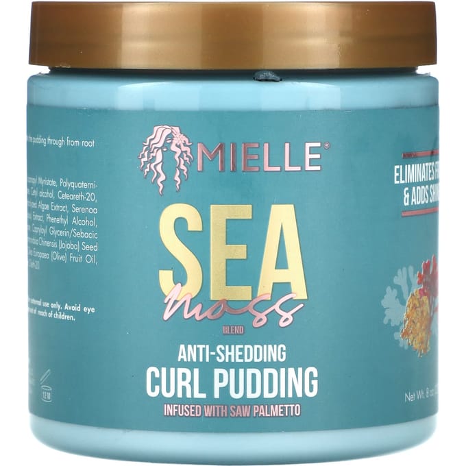 Mielle, Anti-Haaruitval Krul Pudding, Zeewier Blend, 8 oz (227 gr) beige