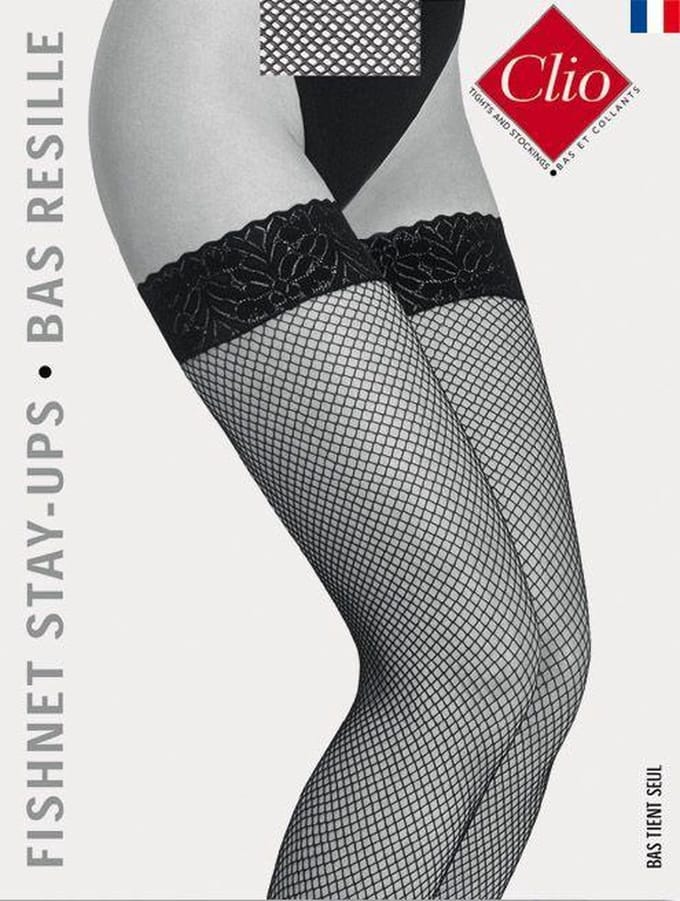 Clio Hold Ups - Fishnet - Hold Up Kousen - Sexy Chic - T1/2 - S/M - Zwart
