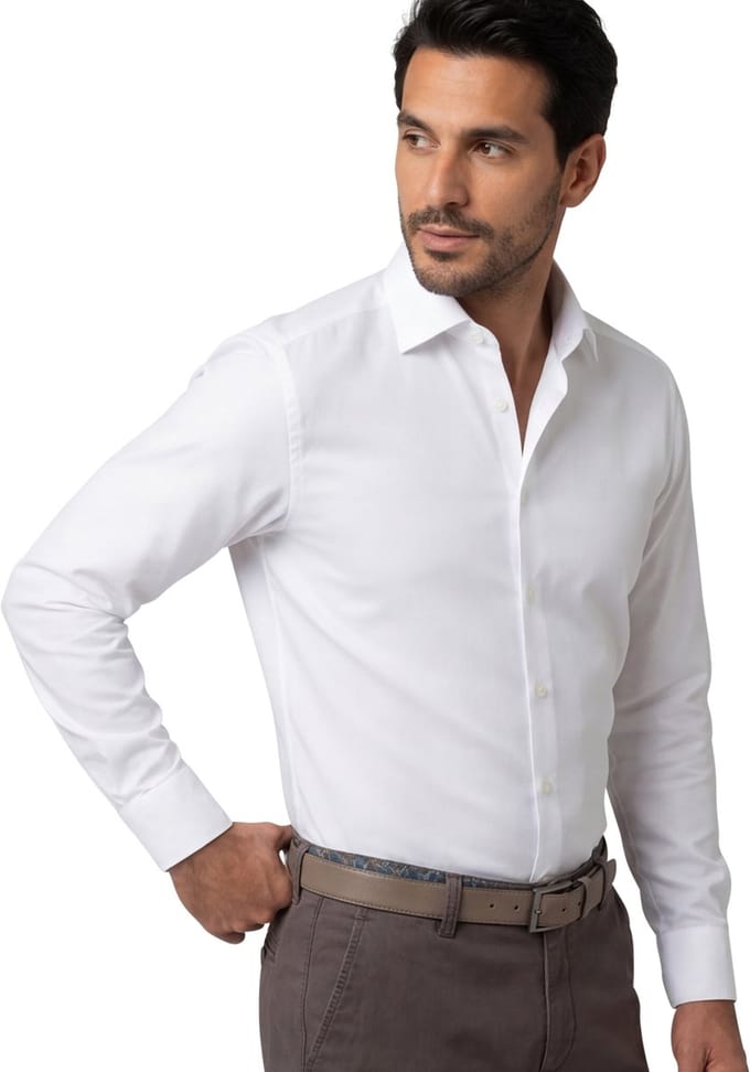 Eterna overhemd wit modern fit lange mouw