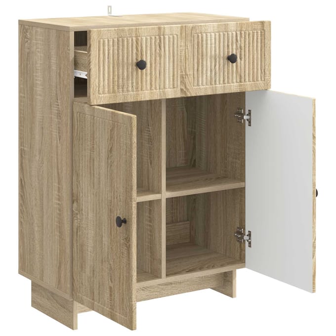 vidaXL - Dressoir - Sonoma - Eiken - 66 - x - 34,5 - x - 90 - cm - Bewerkt - hout