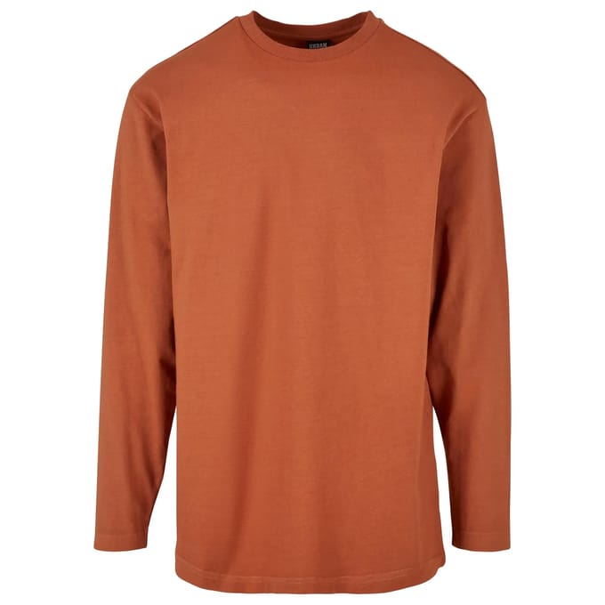 Urban Classics - Heavy Oversized Garment Dye Longsleeve shirt - M - Oranje