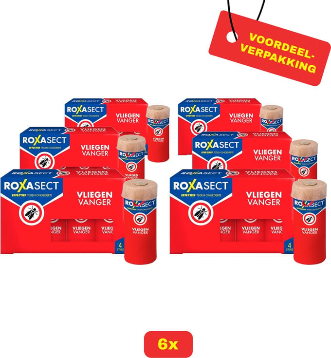 6x Roxasect Vliegenvanger - 6 x 4 stuks - Voordeelverpakking!