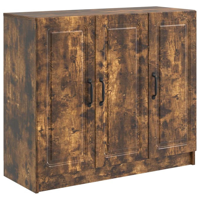 vidaXL - Dressoir - Gerookt - eiken - 89 - x - 34,5 - x - 77 - cm - Bewerkt - hout