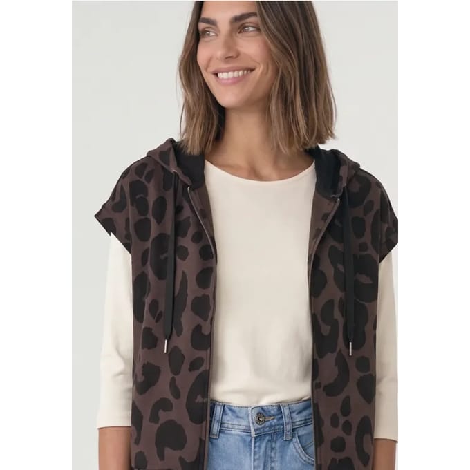 Vest met capuchon en print