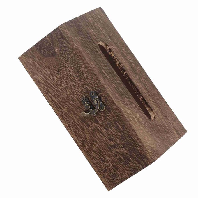 1 stuks Houten Retro Tissuebox Papieren Servethouder Case Home Auto Decor #1 22*12*10cm black