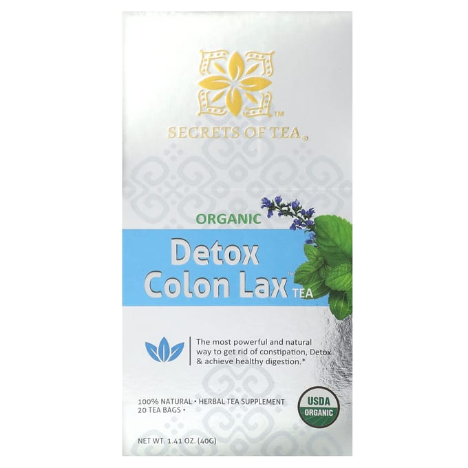 Biologische Detox Colon Lock Thee, 20 theezakjes, 40G (1,41 oz) white