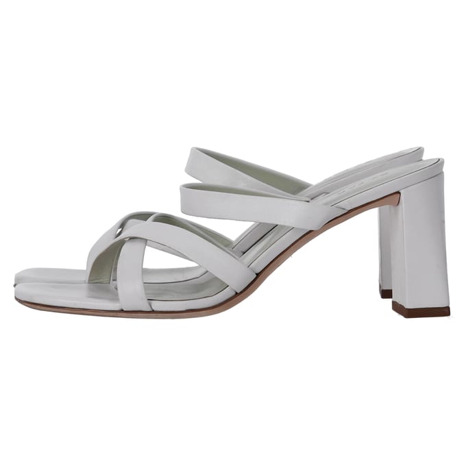By Far Cross-Strap Slip-On Hakken in Witte Leer