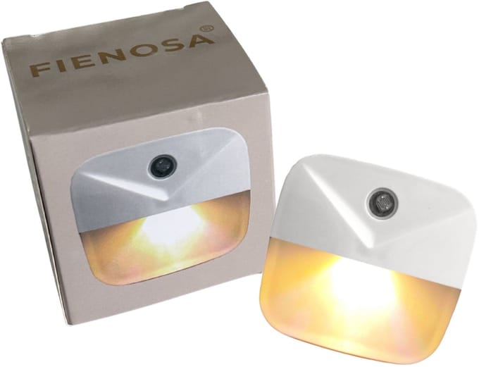 Fienosa LED Nachtlampje - Warm Wit Licht - Dag & Nacht Sensor