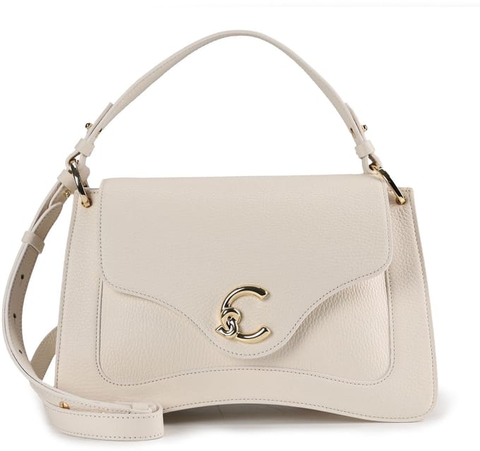 Coccinelle C-Me Handtas Leder 30 cm - Dames - pearl