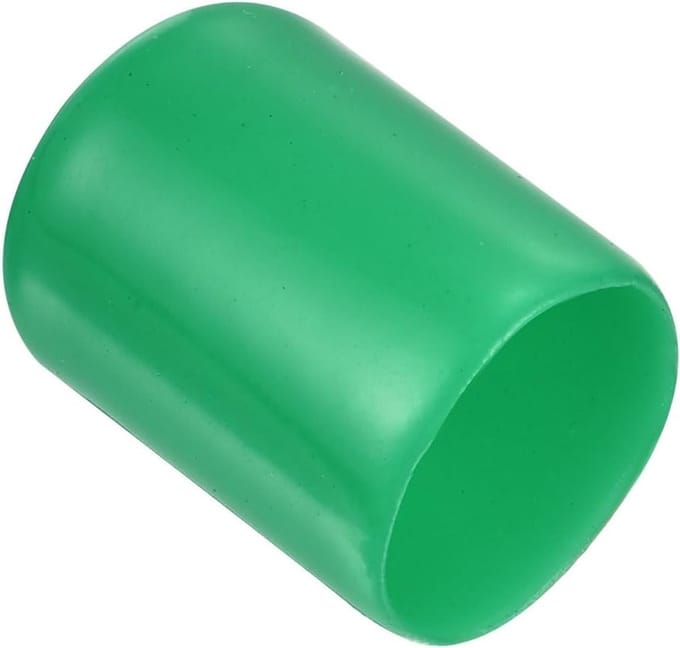 Set van 20 Rubberen Doppen 13mm (1/2") ID - Beschermende Rond Einddoppen voor Schroefdraad in Donkergroen