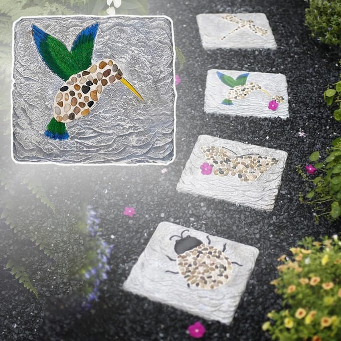 Stapstenen Tuin - Sierstenen Pad - Decoratief Pad - Handgesneden Steen - 31 cm Lengte - Naturel