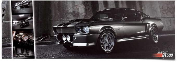 Poster Easton Mustang GT500 - 53 x 158 - Papier - REINDERS