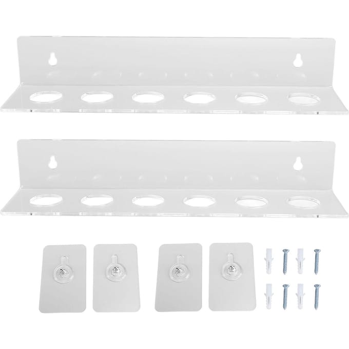 2PCS Petit Support d'Exposition pour Boules Acrylique Transparent Étagère Flottante Murale Support 12 Boules pour white