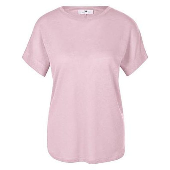Shirt ronde hals en verbrede schouders Van Peter Hahn roze