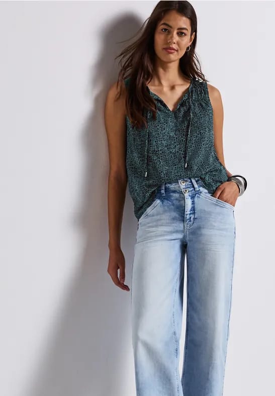 Chiffon bloes met print