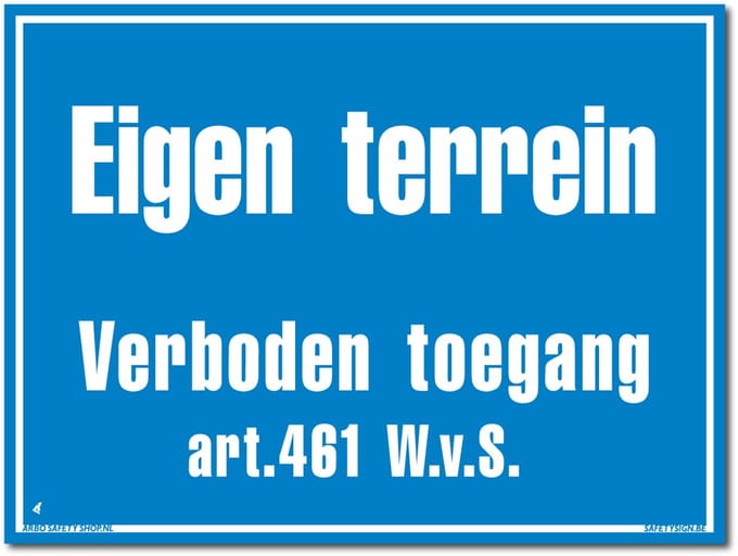Eigen terrein bord - Verboden toegang - Forex - 40 x 30 cm - Weerbestendig