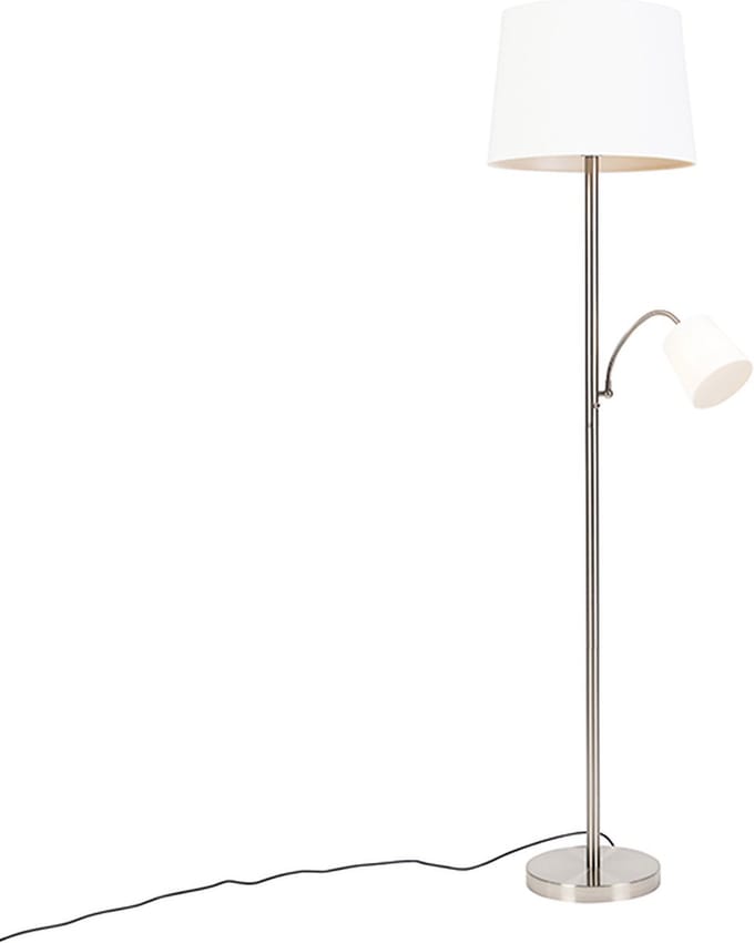 QAZQA Retro Vloerlamp met flexarm - 1 lichts - H 1580 mm - Staal