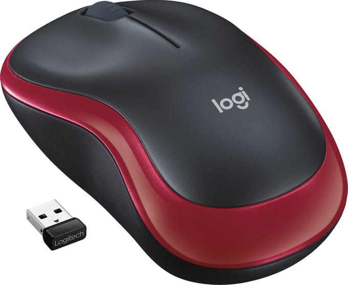 Logitech M185 Muis Radiografisch Optisch Rood 3 Toetsen 1000 dpi