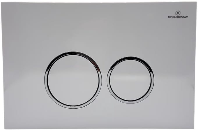 The Dynamic Way - "Circle" 100079 - bedieningspaneel - wit met een chromen ring