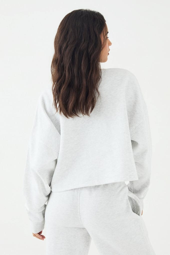Dames DSGN Studio Doorknoop Cardigan Sweatshirt | Asgrijs | Maat: Medium