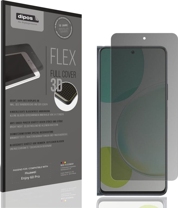 dipos FLEX – Matte Privacy Screenprotector geschikt voor Huawei Enjoy 60 Pro | Volledige Schermbescherming | Case-Friendly
