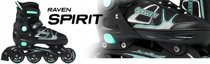 RAVEN Spirit 3-in-1 skates, maat 37-40, zwart/mint
