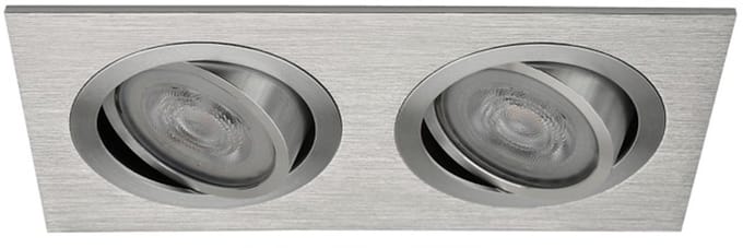 LED inbouwspot Rayan -Dubbel Chrome -Extra Warm Wit -Dimbaar -3W -Philips LED